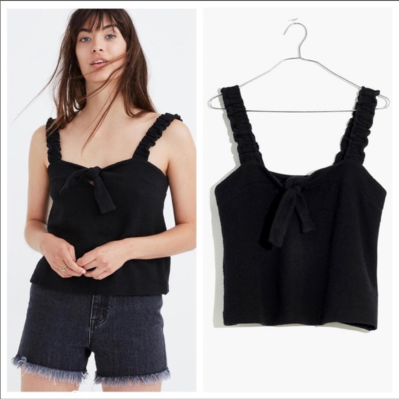 Madewell Tops - 3/ FOR $20 DEAL Madewell Black Tie Front Tank LG